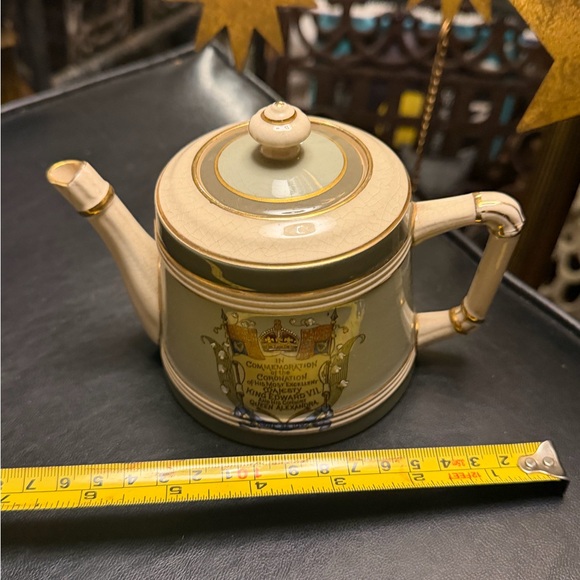 Antique commemorative teapot coronation of King Edward VII and Queen Alexandra